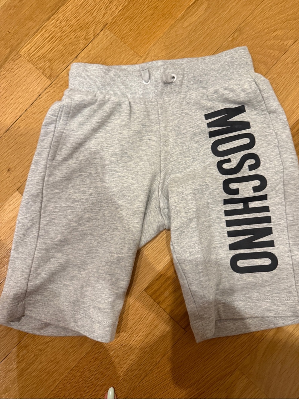 Moschino Kids Light Grey Shorts with Black Logo
